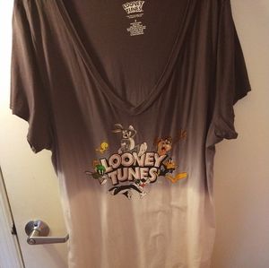 Torrid Loney Tunes Top-Cotton Logo Dip Dye Tee .